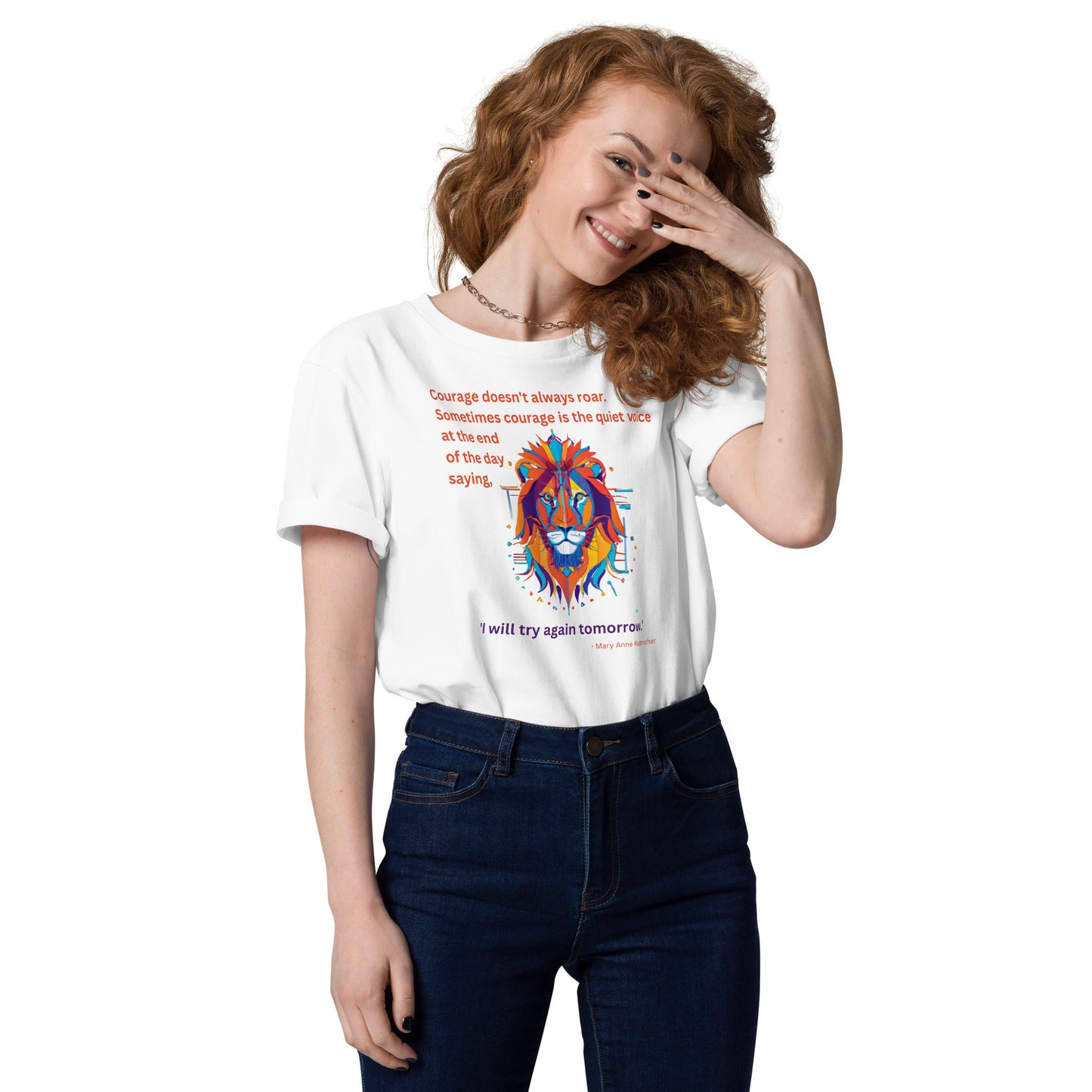 Unisex organic cotton t-shirt - "I will try again tomorrow"