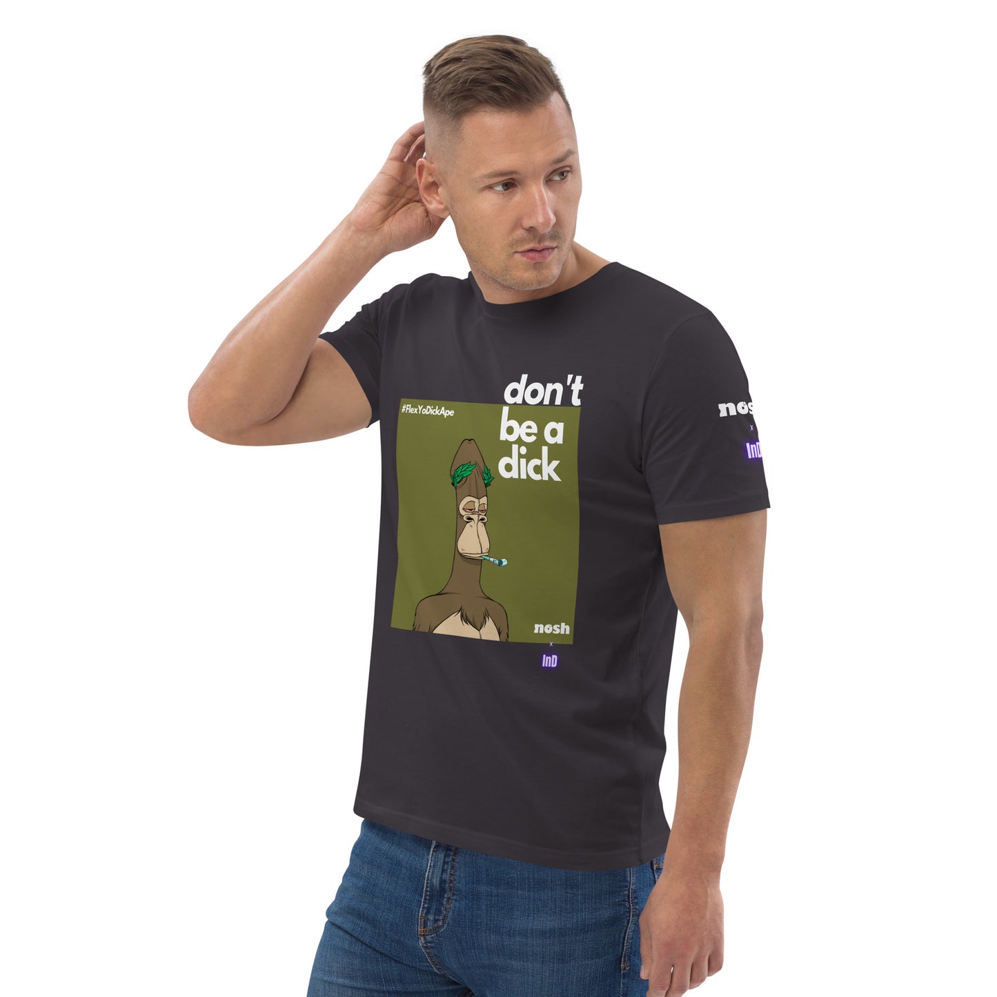 Unisex organic cotton t-shirt - don't be a dick #129