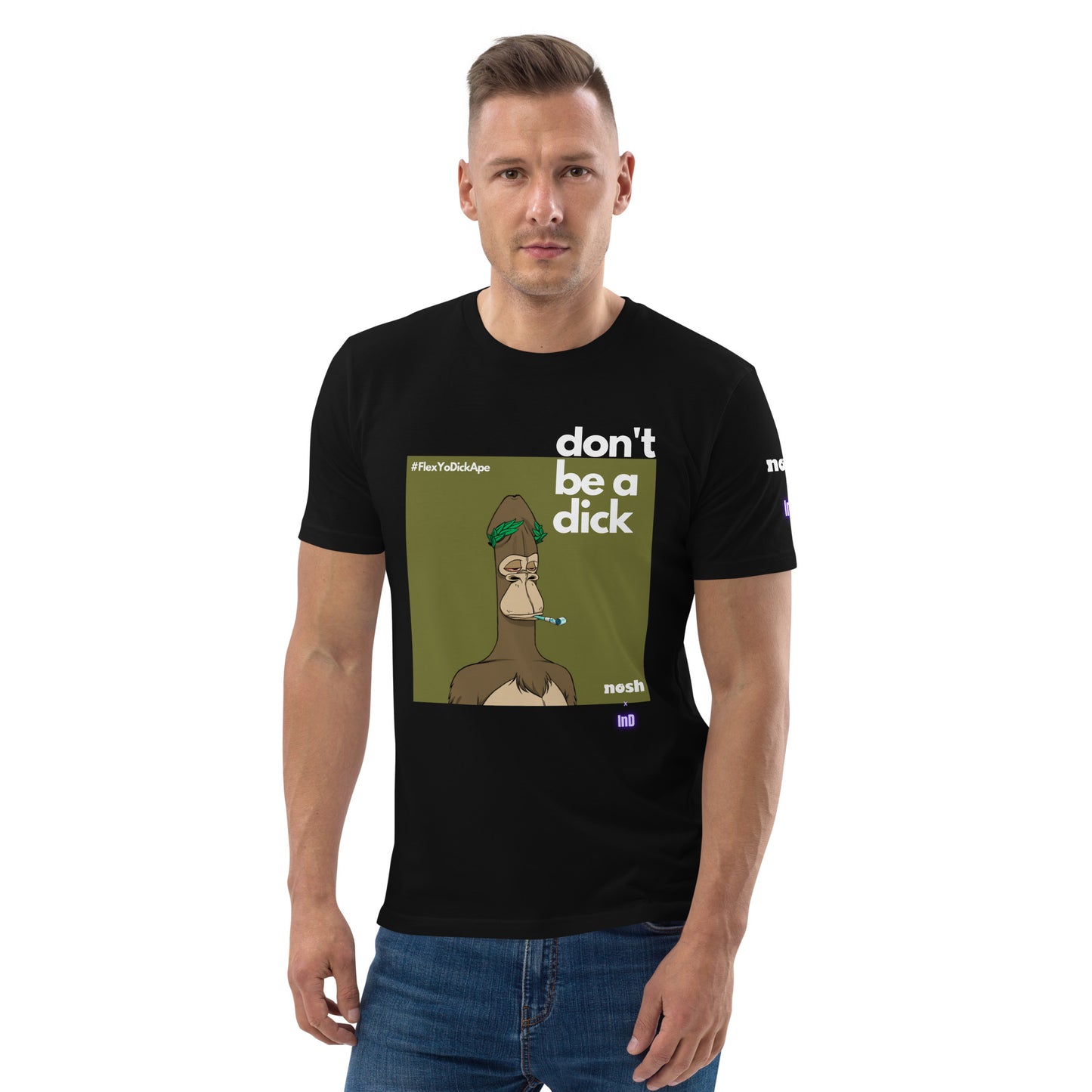 Unisex organic cotton t-shirt - don't be a dick #129