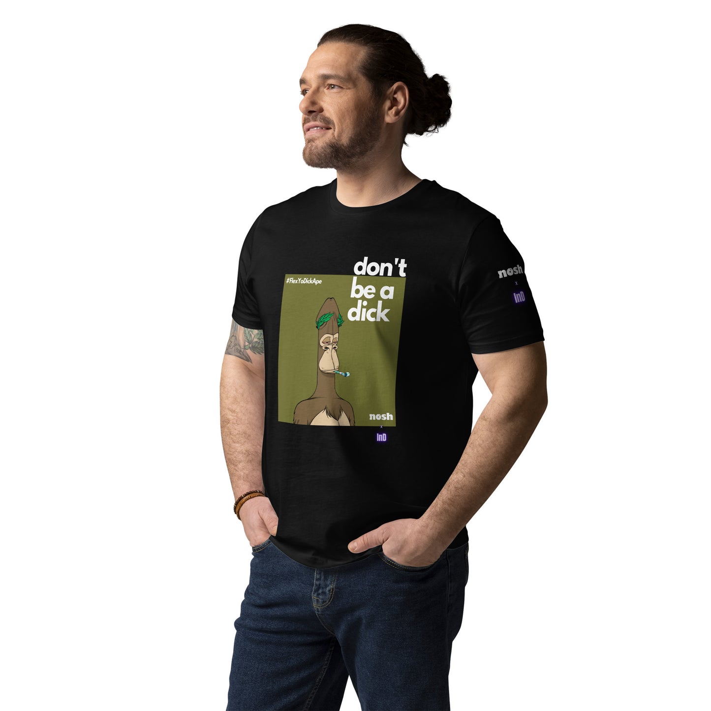 Unisex organic cotton t-shirt - don't be a dick #129