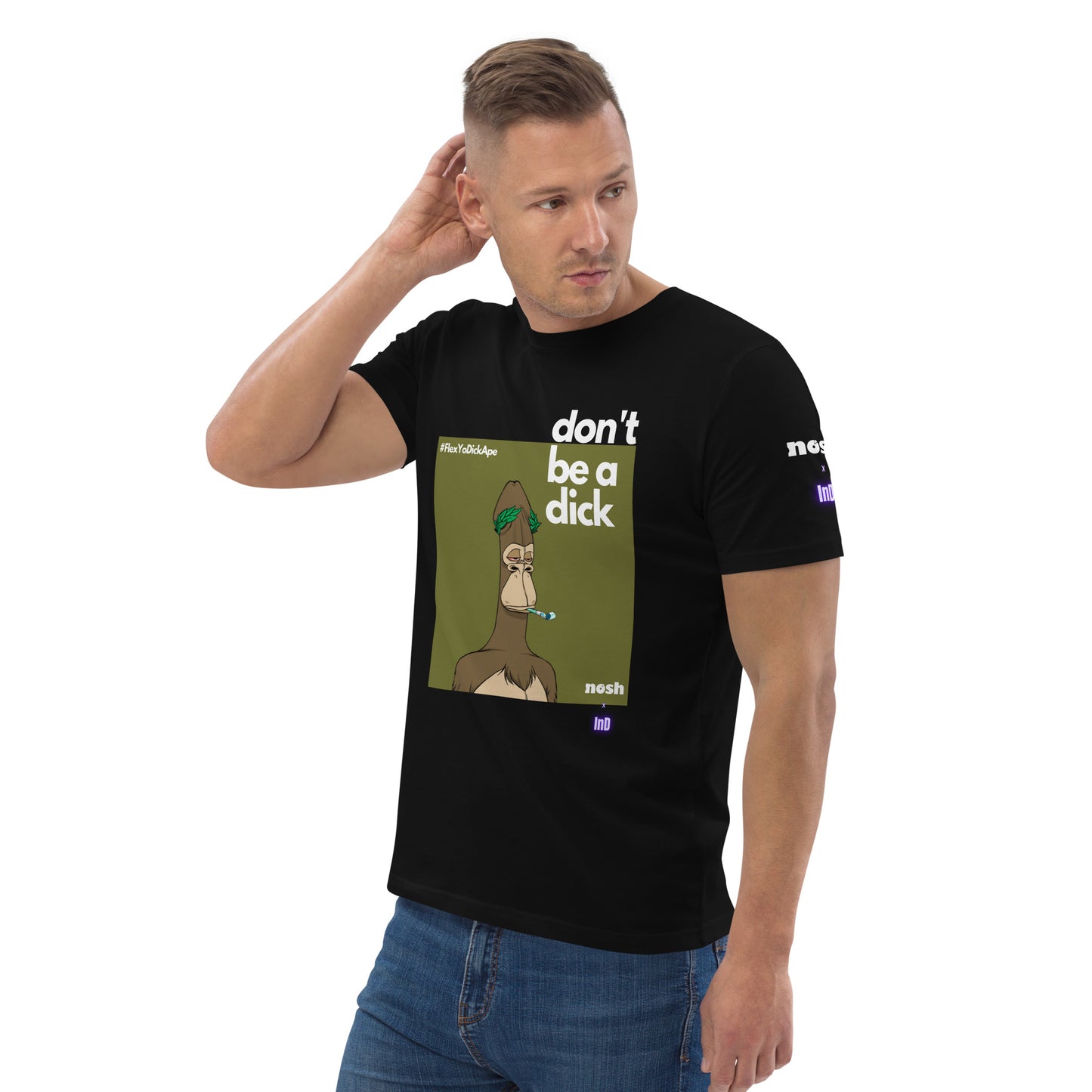 Unisex organic cotton t-shirt - don't be a dick #129