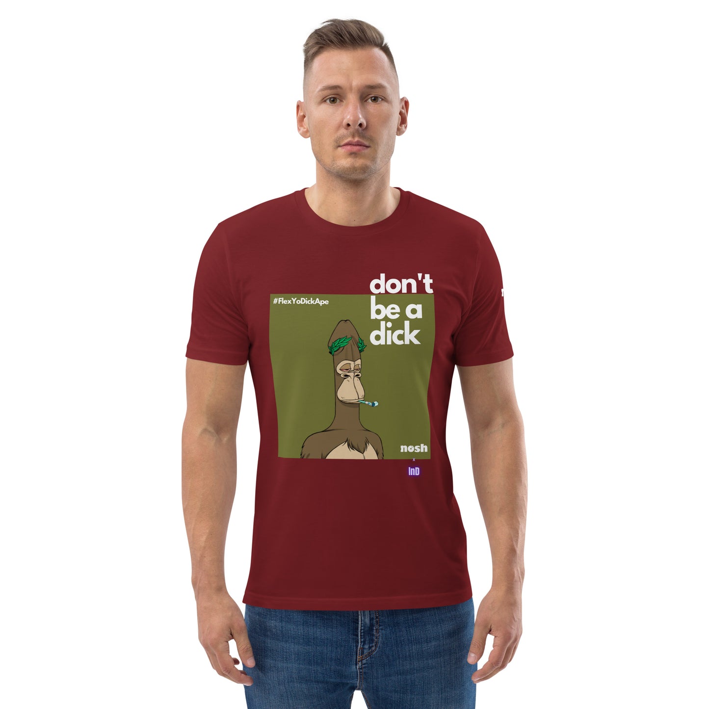 Unisex organic cotton t-shirt - don't be a dick #129