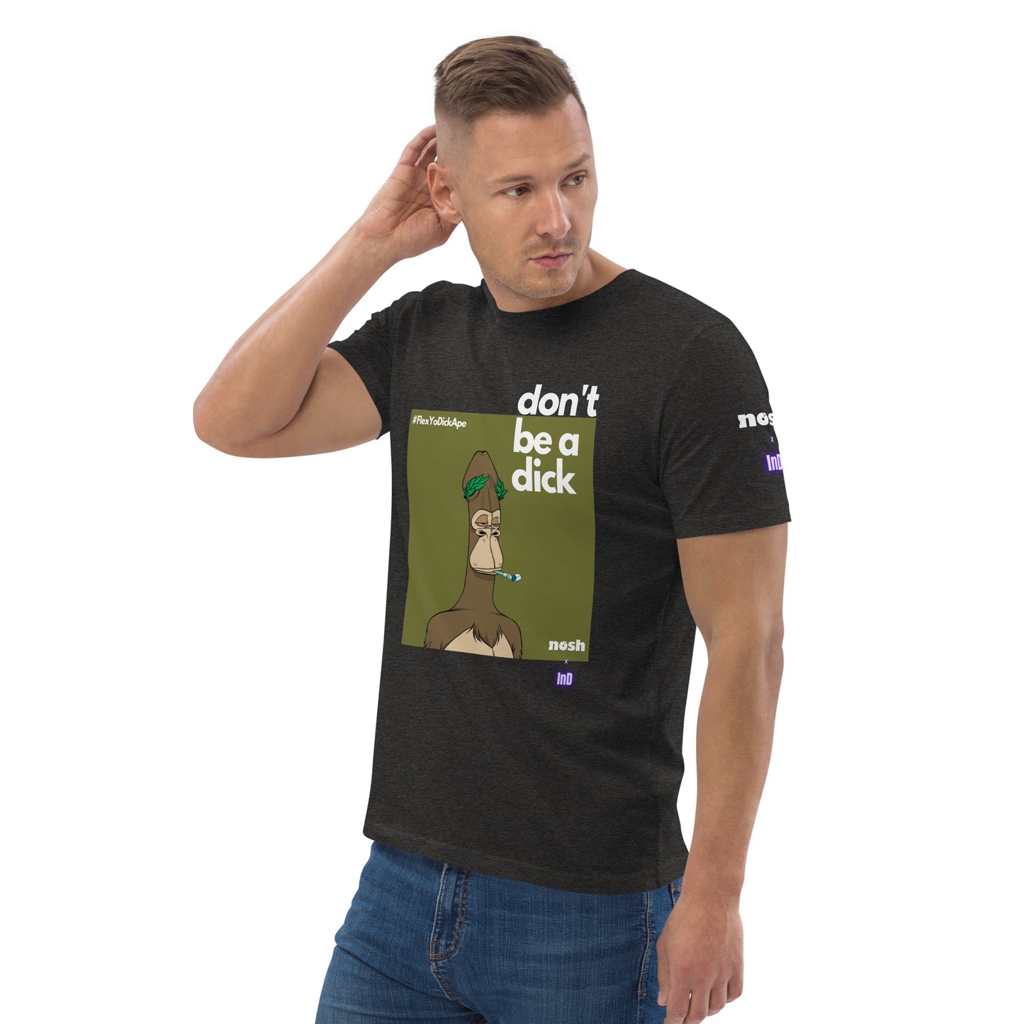 Unisex organic cotton t-shirt - don't be a dick #129
