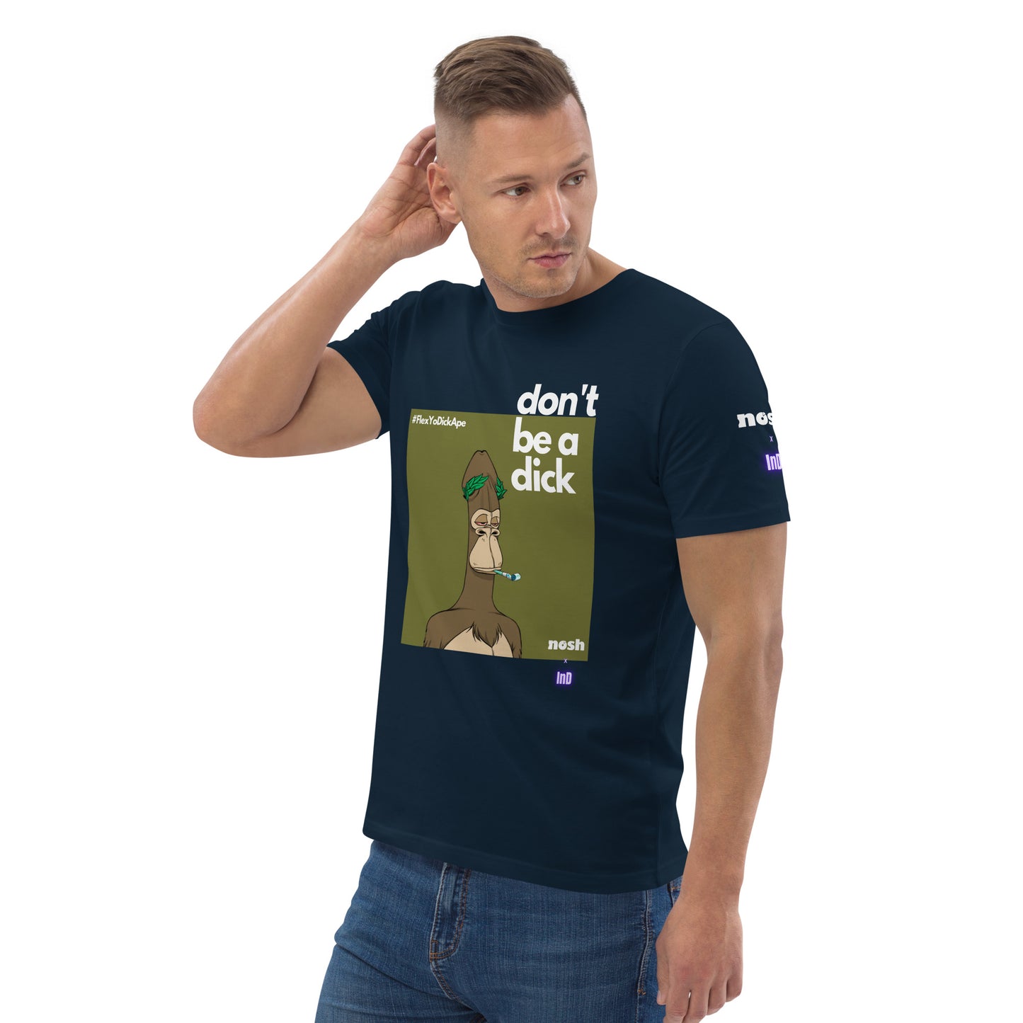 Unisex organic cotton t-shirt - don't be a dick #129