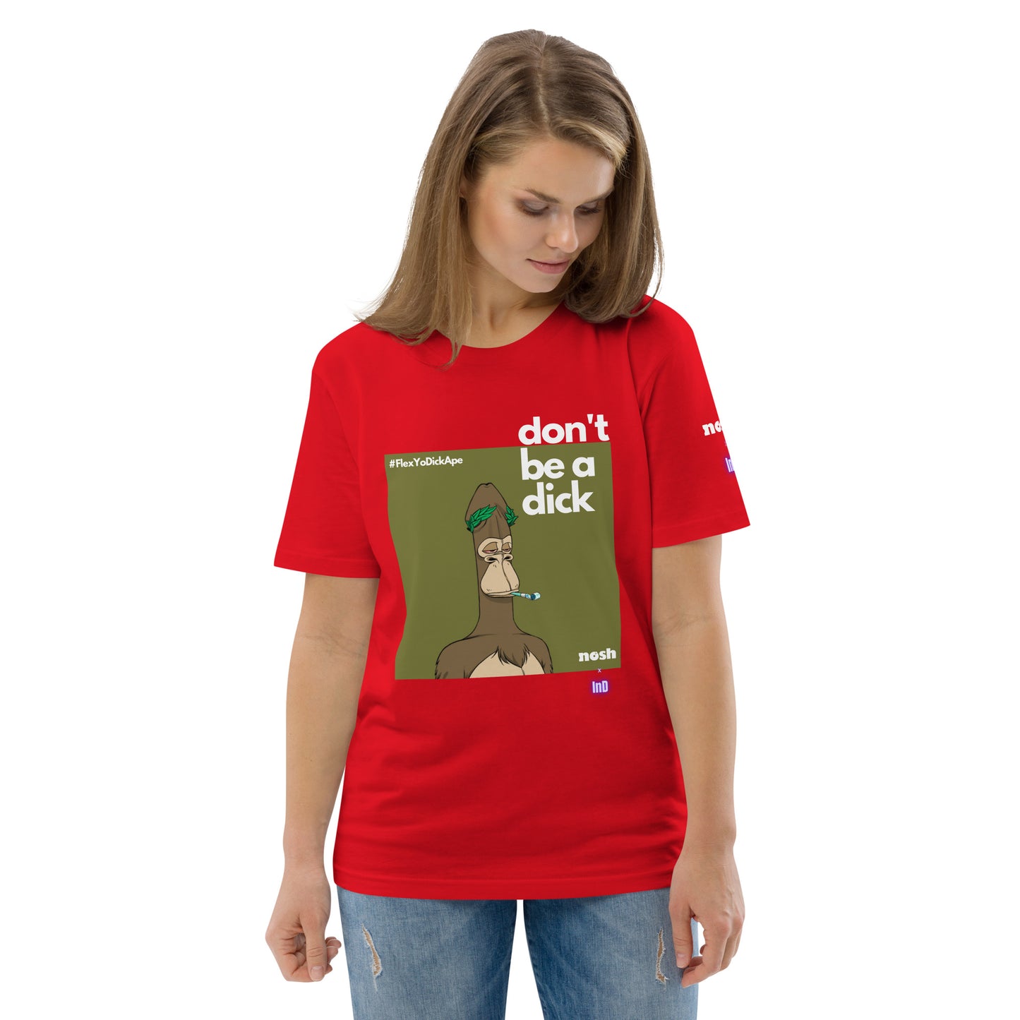 Unisex organic cotton t-shirt - don't be a dick #129