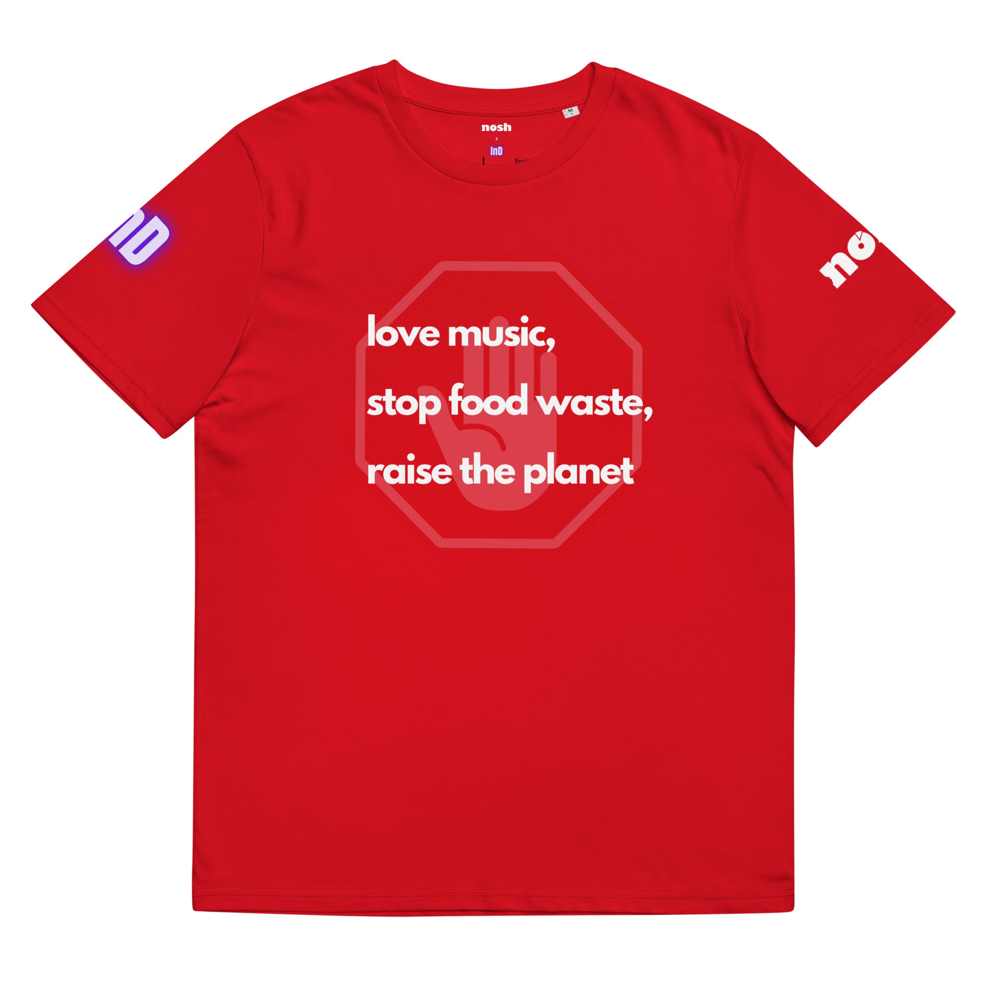 nosh x InteliDey unisex eco-friendly organic cotton t-shirt
