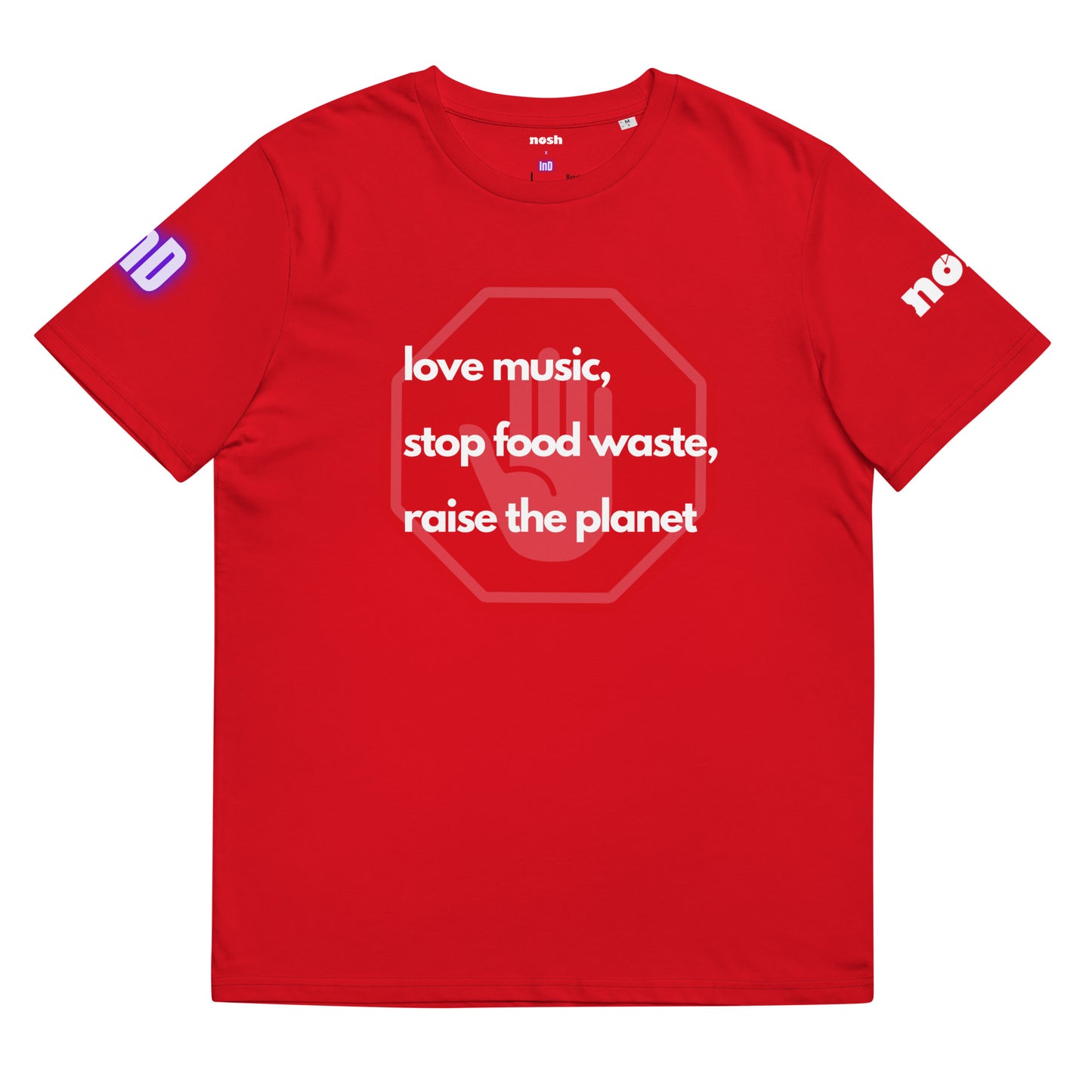 nosh x InteliDey unisex eco-friendly organic cotton t-shirt
