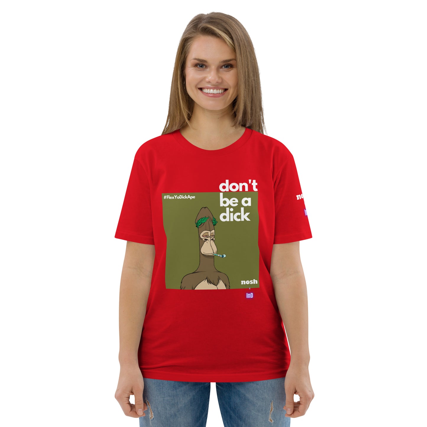 Unisex organic cotton t-shirt - don't be a dick #129