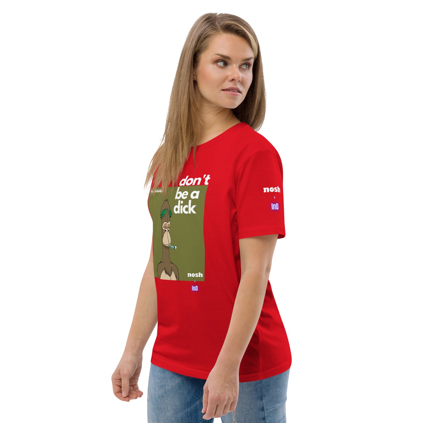 Unisex organic cotton t-shirt - don't be a dick #129
