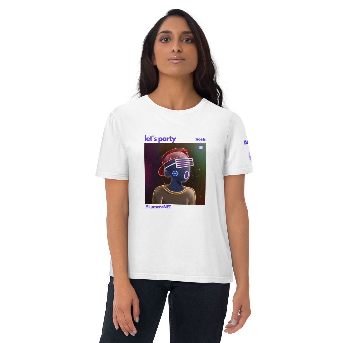 Unisex organic cotton t-shirt - let's party #LumensNFT #6488