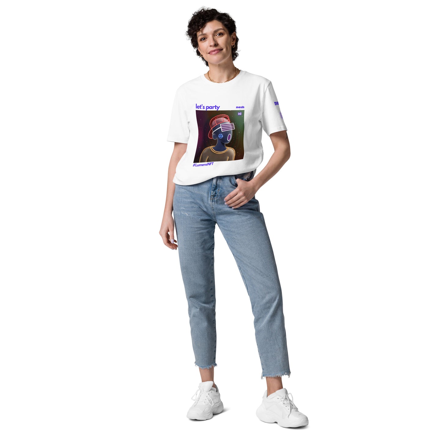 Unisex organic cotton t-shirt - let's party #LumensNFT #6488